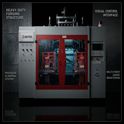 10 Litre HDPE 90kg/h Extrusion Blow Moulder with 4 Zone Screw Heating